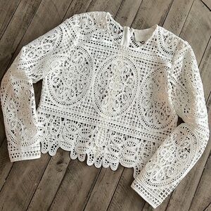 Aijek Embroidered Cropped Top Size 2